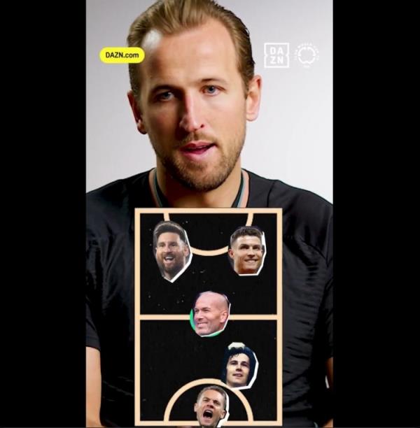 凱恩列歷史夢幻5人隊(duì)：首選梅西，C羅、貝肯鮑爾、諾伊爾、齊達(dá)內(nèi)